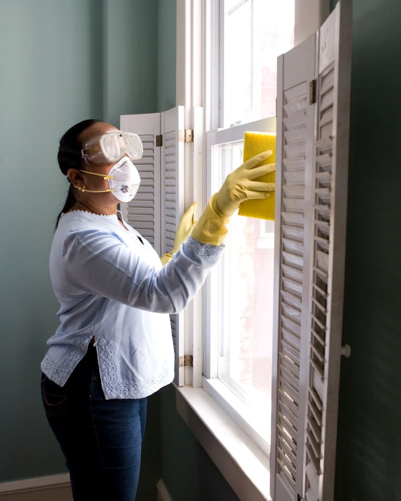 Professional cleaner working in a home